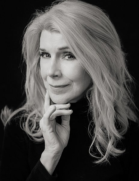 Black and white portrait of an older woman. Interior Designer Artist 
