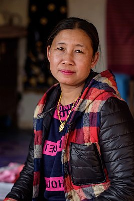 Photograph of a shopkeeper in Pyinoolwin, Myanmar. 
